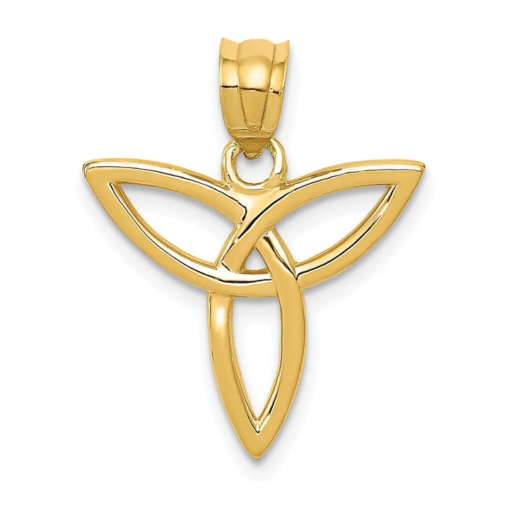 Lovely Rita's Pendants & Charms 14k Yellow Gold Solid Polished Finish Trinity Design Pendant