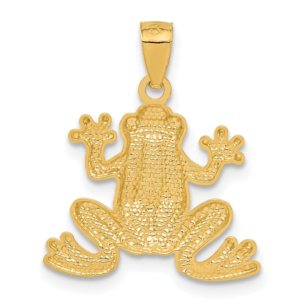 Lovely Rita's Pendants & Charms 14k Yellow Gold Solid Polished Finished Frog Charm Pendant