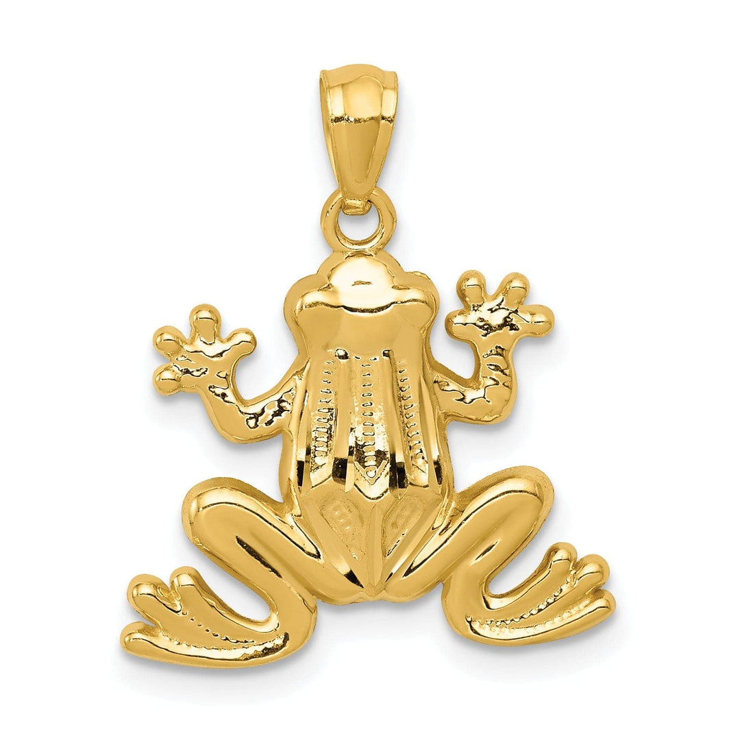 Lovely Rita's Pendants & Charms 14k Yellow Gold Solid Polished Finished Frog Charm Pendant