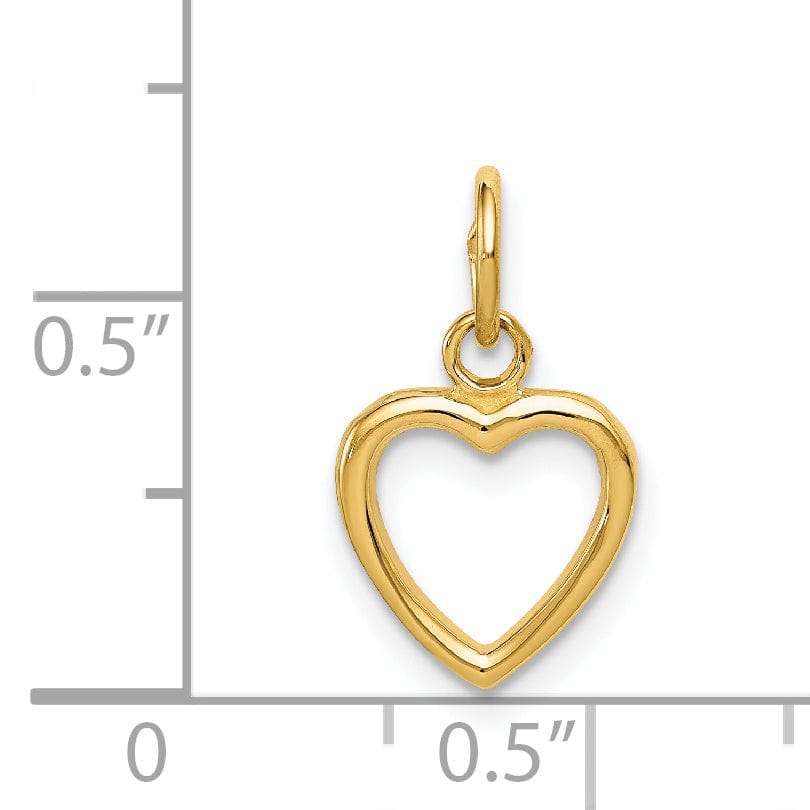 Lovely Rita's Pendants & Charms 14k Yellow Gold Solid Polished Flat Heart Charm