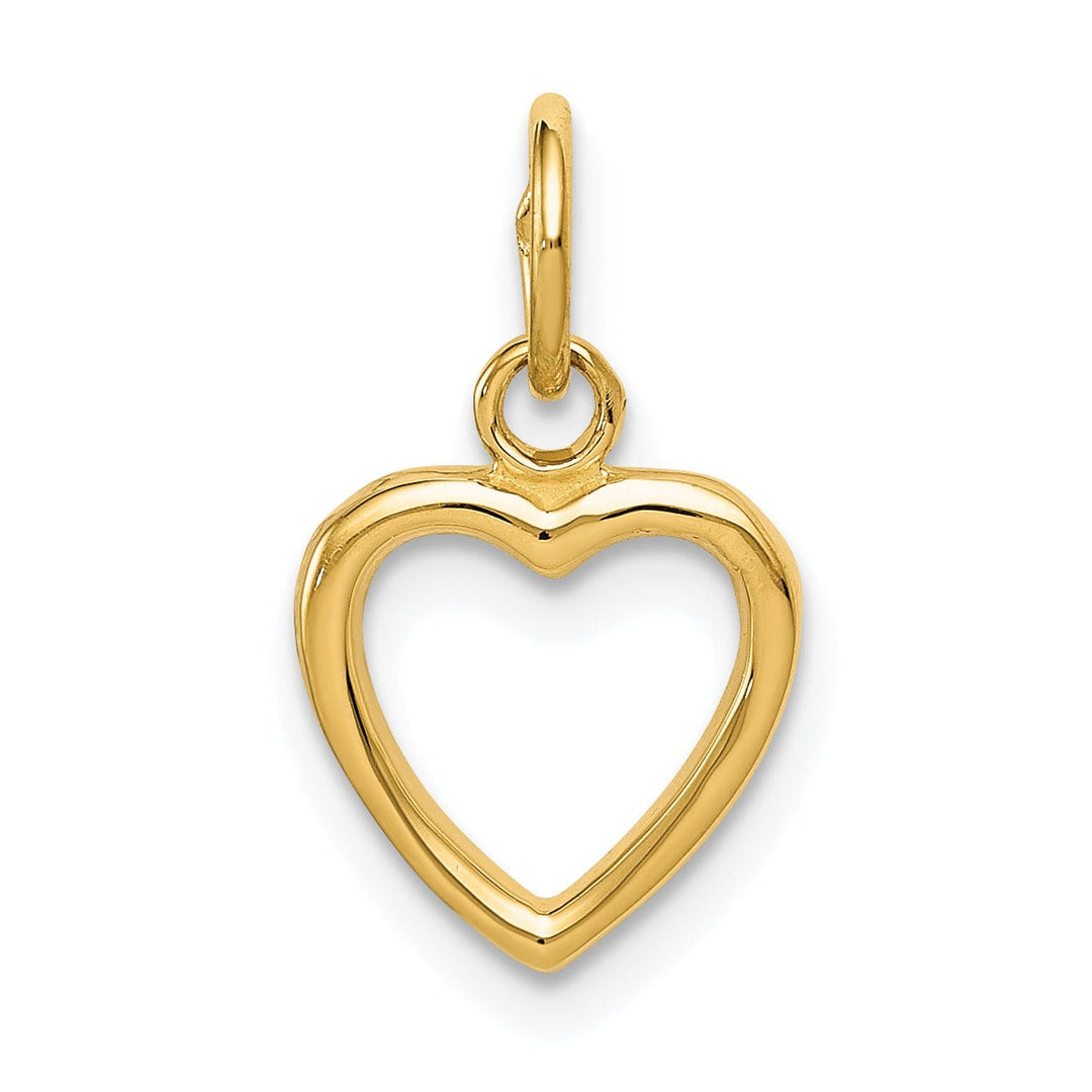 Lovely Rita's Pendants & Charms 14k Yellow Gold Solid Polished Flat Heart Charm