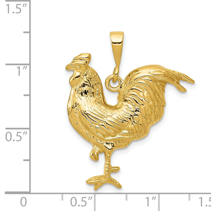 Lovely Rita's Pendants & Charms 14k Yellow Gold Solid Polished Rooster Pendant
