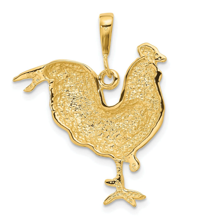 Lovely Rita's Pendants & Charms 14k Yellow Gold Solid Polished Rooster Pendant