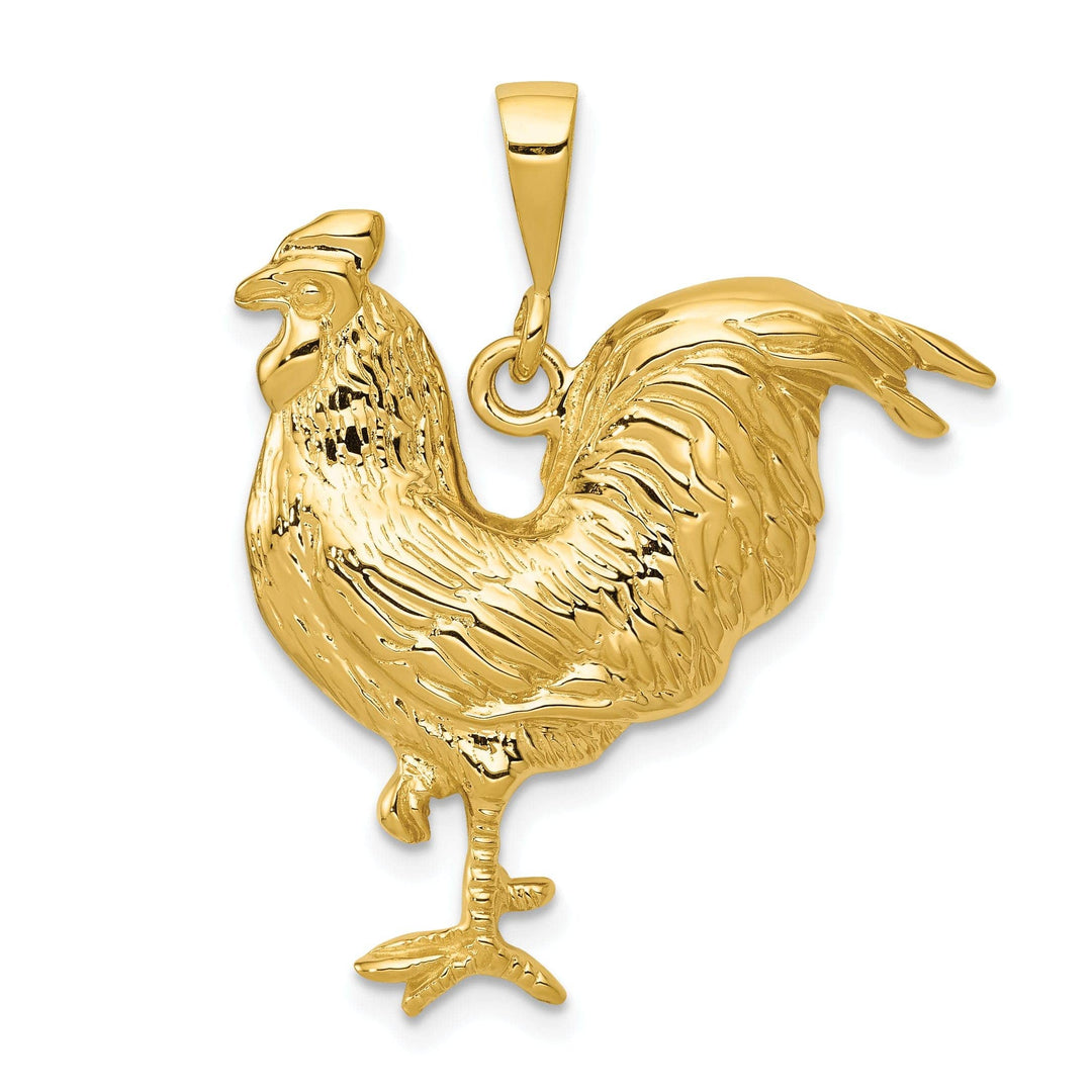 Lovely Rita's Pendants & Charms 14k Yellow Gold Solid Polished Rooster Pendant