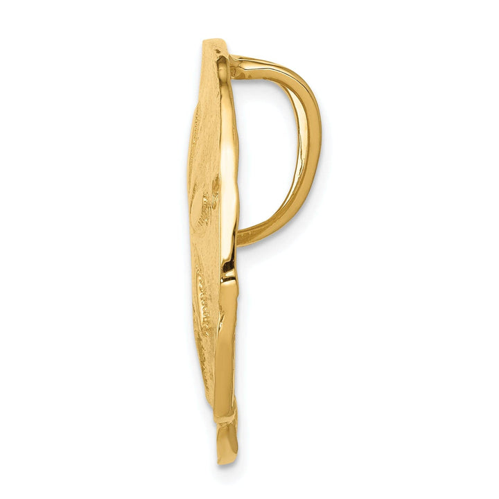 Lovely Rita's Pendants & Charms 14k Yellow Gold Solid Polished Sand Dollar Slide Pendant