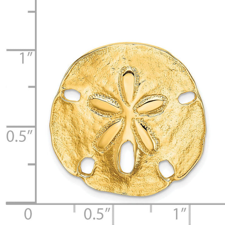 Lovely Rita's Pendants & Charms 14k Yellow Gold Solid Polished Sand Dollar Slide Pendant