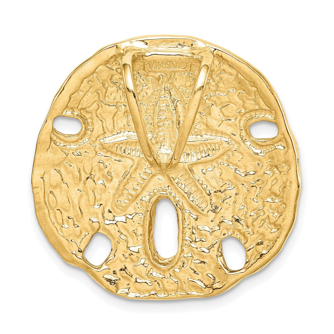 Lovely Rita's Pendants & Charms 14k Yellow Gold Solid Polished Sand Dollar Slide Pendant