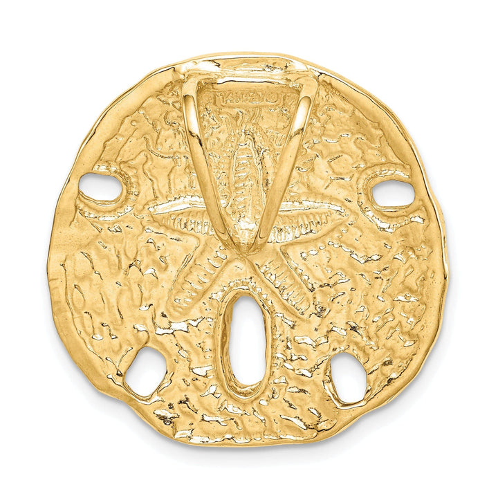 Lovely Rita's Pendants & Charms 14k Yellow Gold Solid Polished Sand Dollar Slide Pendant
