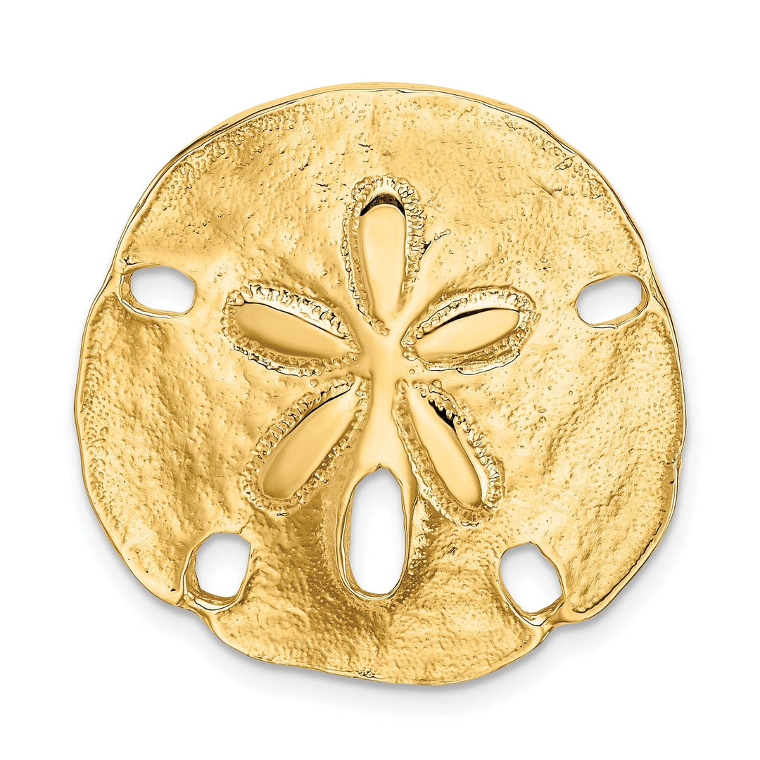 Lovely Rita's Pendants & Charms 14k Yellow Gold Solid Polished Sand Dollar Slide Pendant