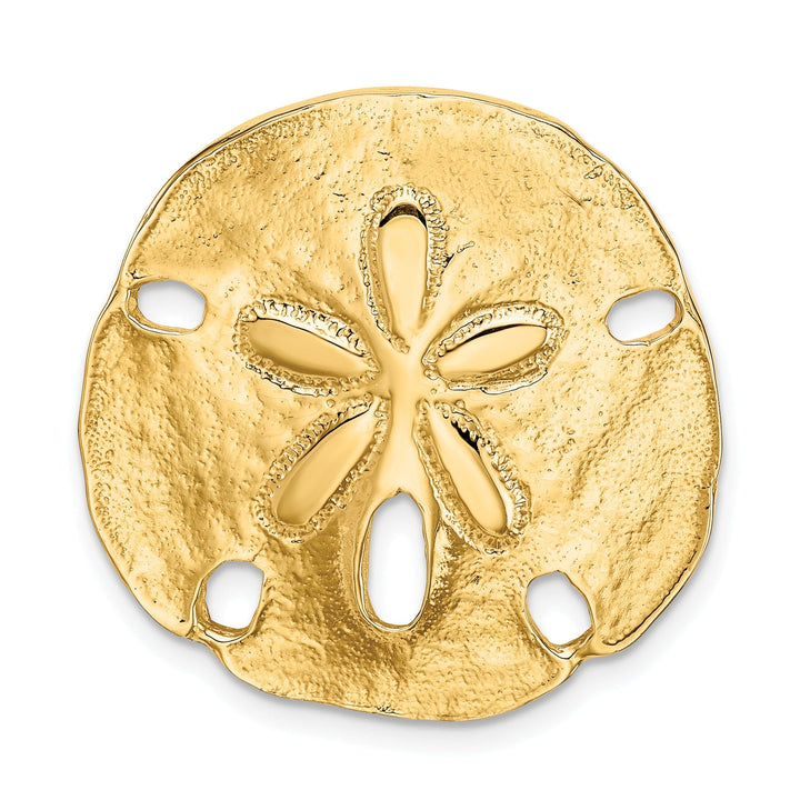 Lovely Rita's Pendants & Charms 14k Yellow Gold Solid Polished Sand Dollar Slide Pendant