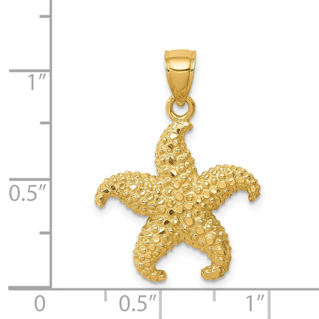 Lovely Rita's Pendants & Charms 14K Yellow Gold Solid Polished Starfish Charm Pendant