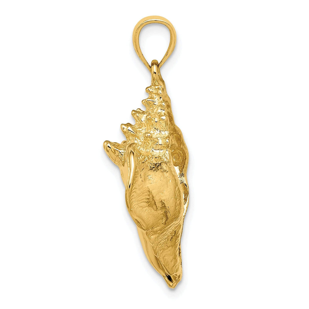 Lovely Rita's Pendants & Charms 14K Yellow Gold Solid Polished Texture Finish Conch Shell Charm Pendant