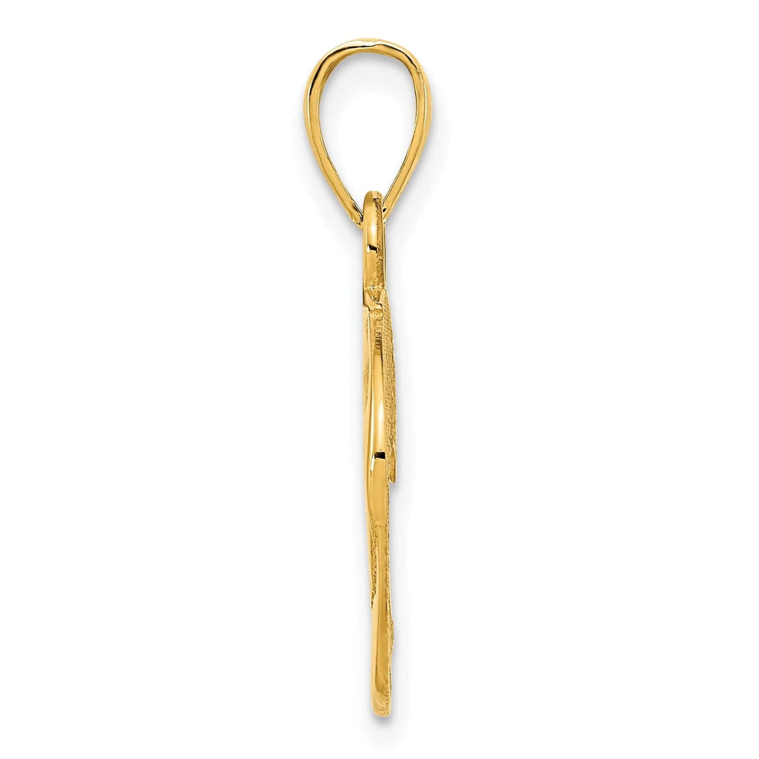 Lovely Rita's Pendants & Charms 14k Yellow Gold Solid Polished Texture Finish Eagle Head Unisex Charm Pendant