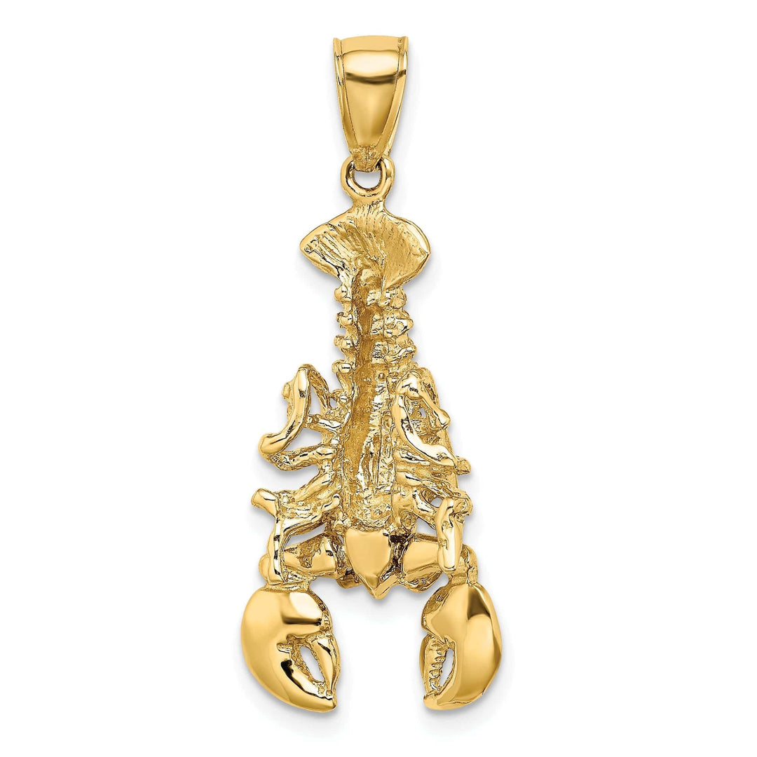 Lovely Rita's Pendants & Charms 14K Yellow Gold Solid Polished Texture Finish Moveable Lobster Charm Pendant