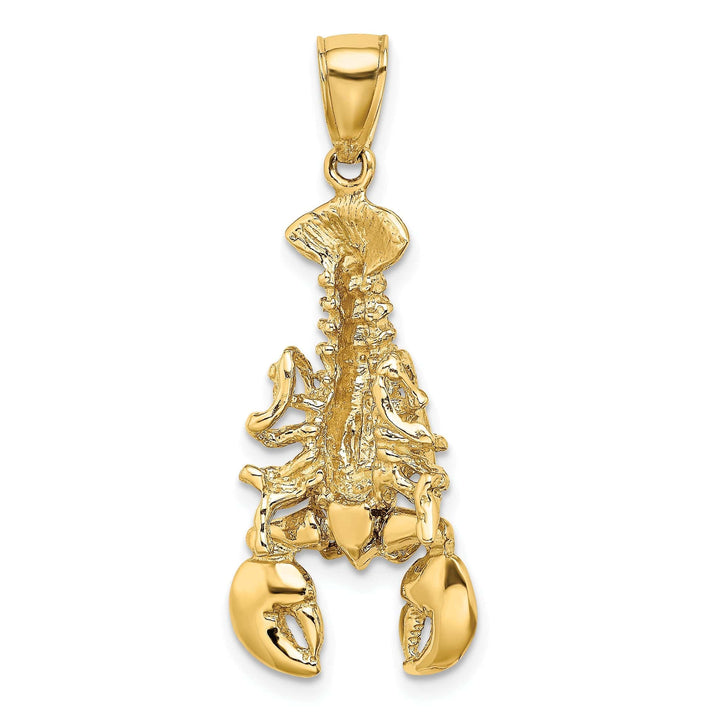 Lovely Rita's Pendants & Charms 14K Yellow Gold Solid Polished Texture Finish Moveable Lobster Charm Pendant