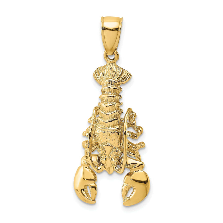 Lovely Rita's Pendants & Charms 14K Yellow Gold Solid Polished Texture Finish Moveable Lobster Charm Pendant