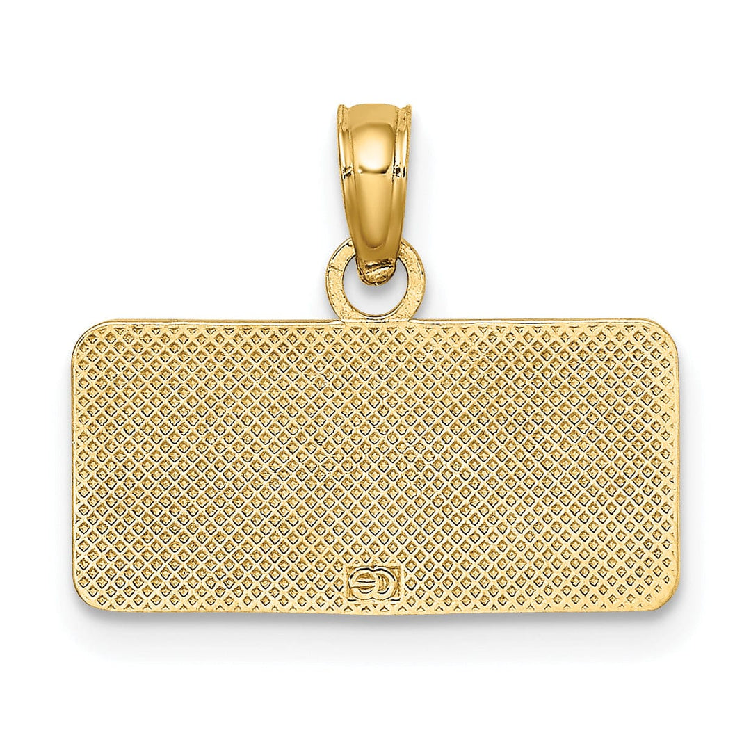 Lovely Rita's Pendants & Charms 14K Yellow Gold Solid Polished Texture Finish OBX NORTH CAROLINA License Plate Charm Pendant