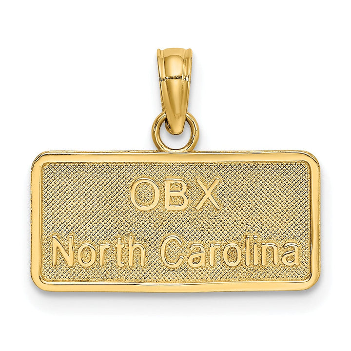 Lovely Rita's Pendants & Charms 14K Yellow Gold Solid Polished Texture Finish OBX NORTH CAROLINA License Plate Charm Pendant