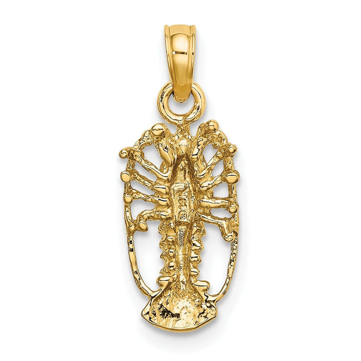Lovely Rita's Pendants & Charms 14K Yellow Gold Solid Polished Texture Open Back Florida Lobster with Out Claws Charm