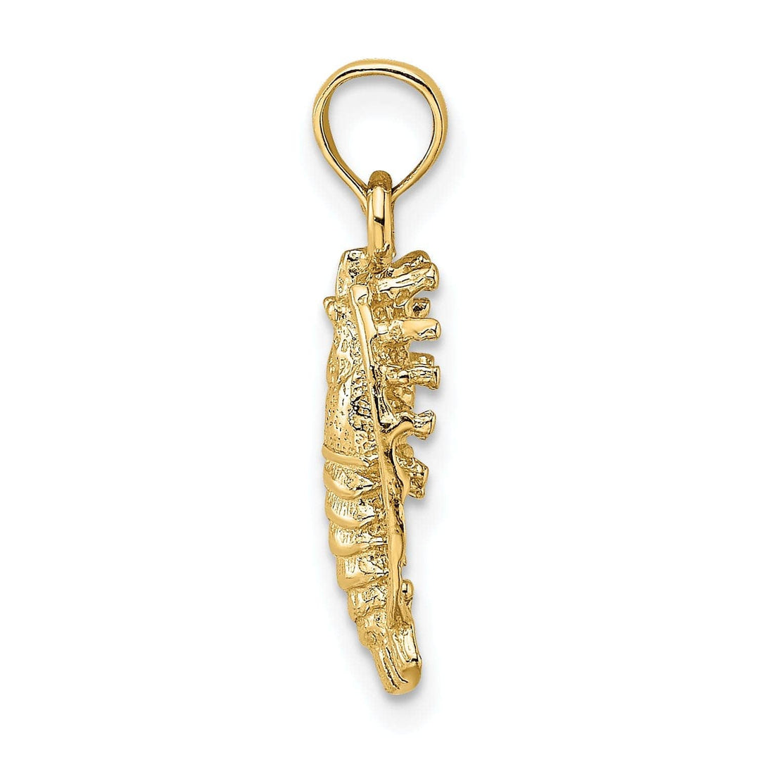 Lovely Rita's Pendants & Charms 14K Yellow Gold Solid Polished Texture Open Back Florida Lobster with Out Claws Charm