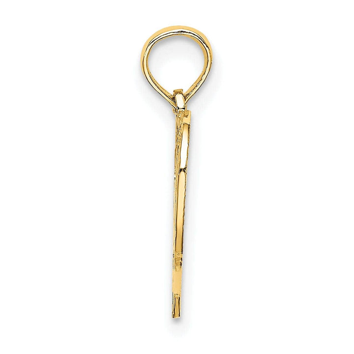 Lovely Rita's Pendants & Charms 14K Yellow Gold Solid Polished Textured Finish Age 20 In Heart Shape Design Charm Pendant