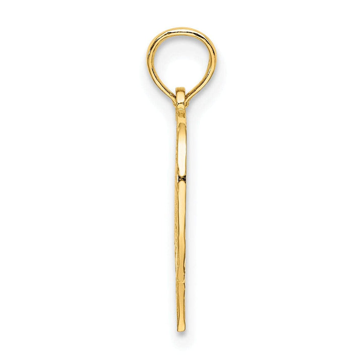 Lovely Rita's Pendants & Charms 14K Yellow Gold Solid Polished Textured Finish Age 70 In Heart Shape Design Charm Pendant