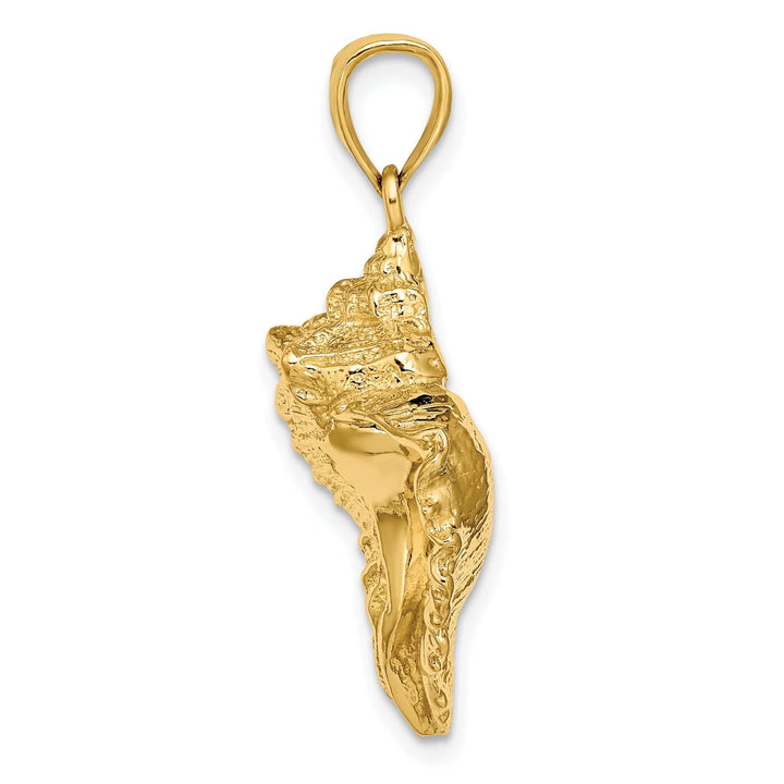 Lovely Rita's Pendants & Charms 14K Yellow Gold Solid Polished Textured Finish Conch Shell Charm Pendant