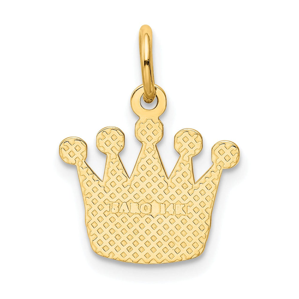Lovely Rita's Pendants & Charms 14k Yellow Gold Solid Polished Textured Finish Mens Kings Crown Design Charm Pendant