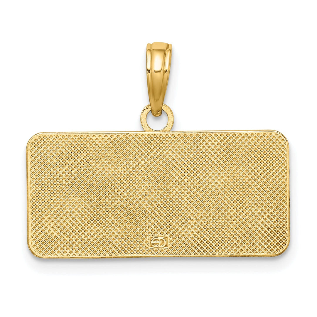 Lovely Rita's Pendants & Charms 14K Yellow Gold Solid Polished Textured Finish OBX NORTH CAROLINA License Plate Charm Pendant