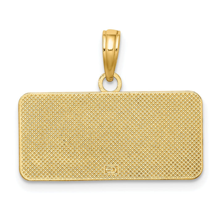 Lovely Rita's Pendants & Charms 14K Yellow Gold Solid Polished Textured Finish OBX NORTH CAROLINA License Plate Charm Pendant