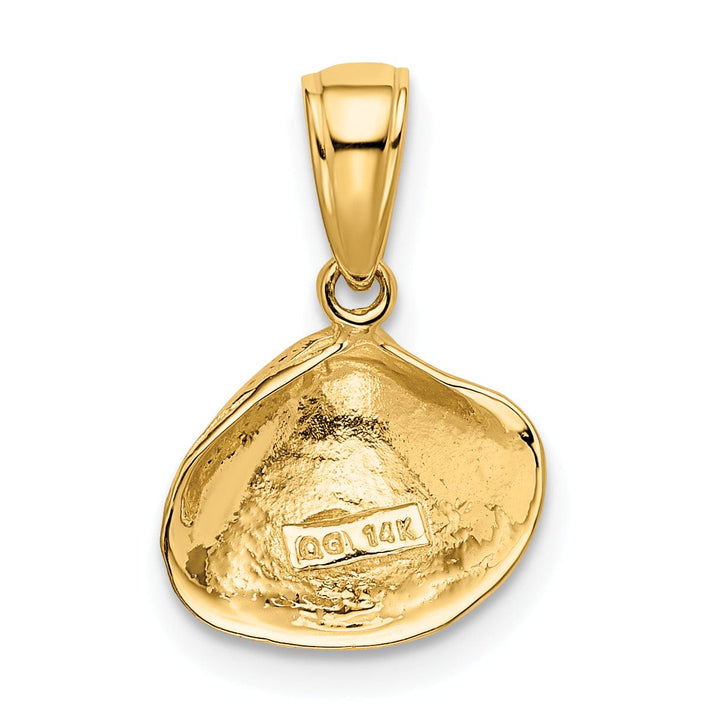 Lovely Rita's Pendants & Charms 14k Yellow Gold Solid Polished Textured Finish Small Size Clam Shell Charm Pendant