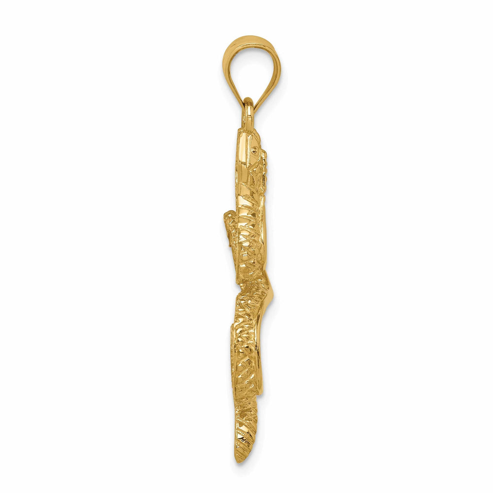 Lovely Rita's Pendants & Charms 14K Yellow Gold Solid Polished Textured Finish Snake Charm Pendant