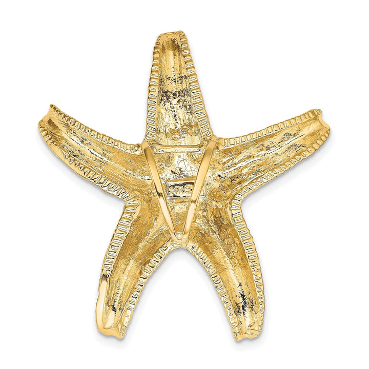 Lovely Rita's Pendants & Charms 14K Yellow Gold Solid Polished Textured Starfish Slide Pendant