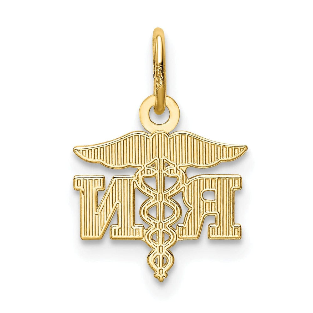 Lovely Rita's Pendants & Charms 14k Yellow Gold Solid R.N Nurse Pendant