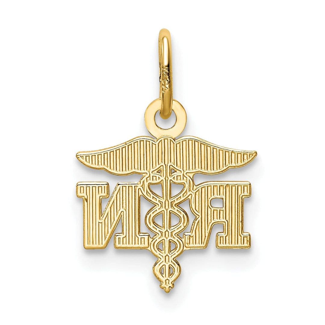Lovely Rita's Pendants & Charms 14k Yellow Gold Solid R.N Nurse Pendant