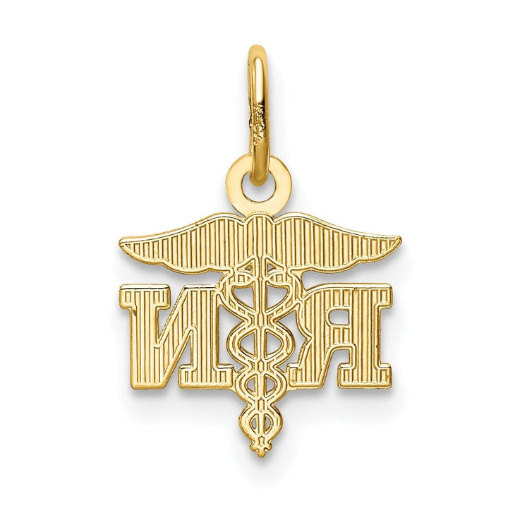 Lovely Rita's Pendants & Charms 14k Yellow Gold Solid R.N Nurse Pendant
