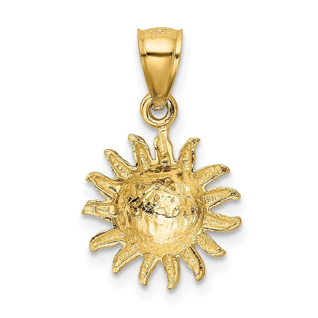 Lovely Rita's Pendants & Charms 14k Yellow Gold Solid Satin D.C Finish Sun Pendant