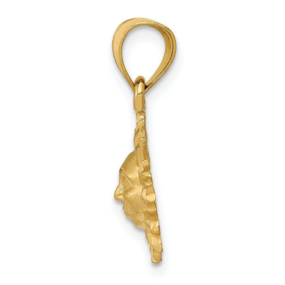 Lovely Rita's Pendants & Charms 14k Yellow Gold Solid Satin D.C Finish Sun Pendant