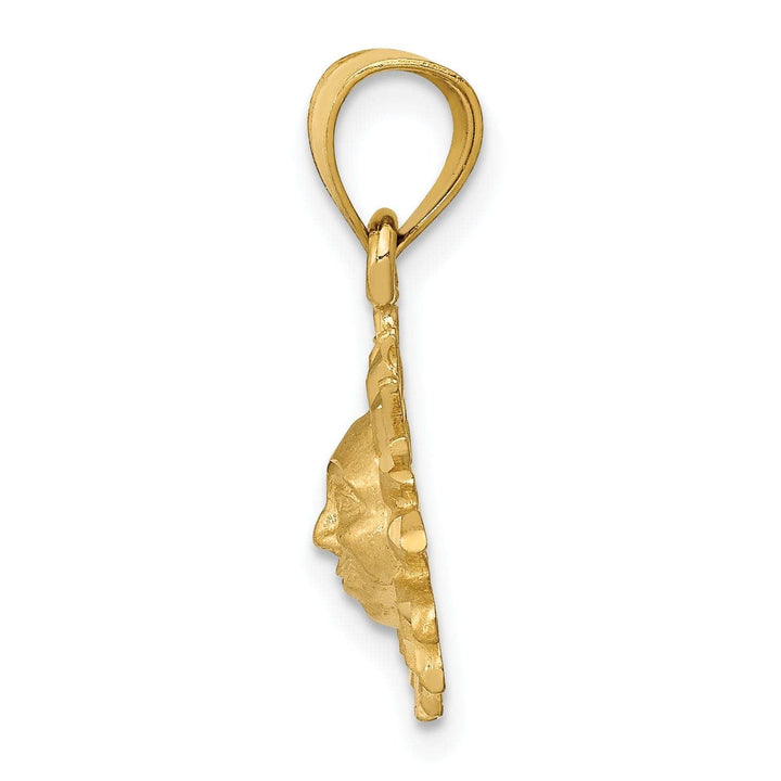 Lovely Rita's Pendants & Charms 14k Yellow Gold Solid Satin D.C Finish Sun Pendant