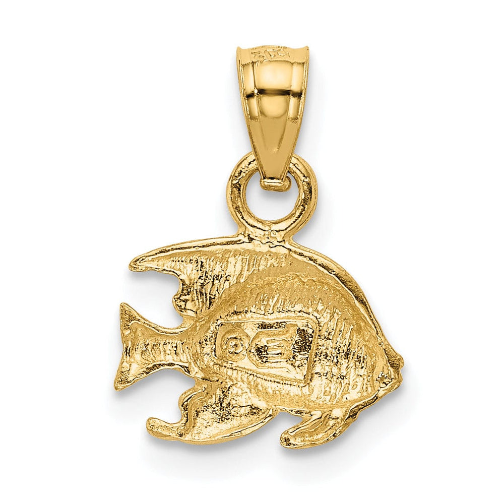 Lovely Rita's Pendants & Charms 14K Yellow Gold Solid Satin Diamond Cut Finish Fish Charm