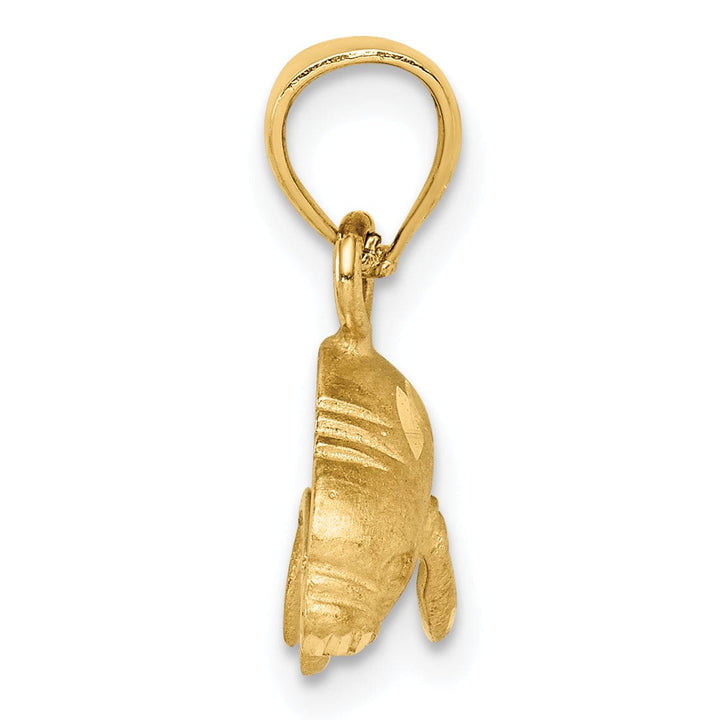 Lovely Rita's Pendants & Charms 14K Yellow Gold Solid Satin Diamond Cut Finish Manatee Charm Pendant