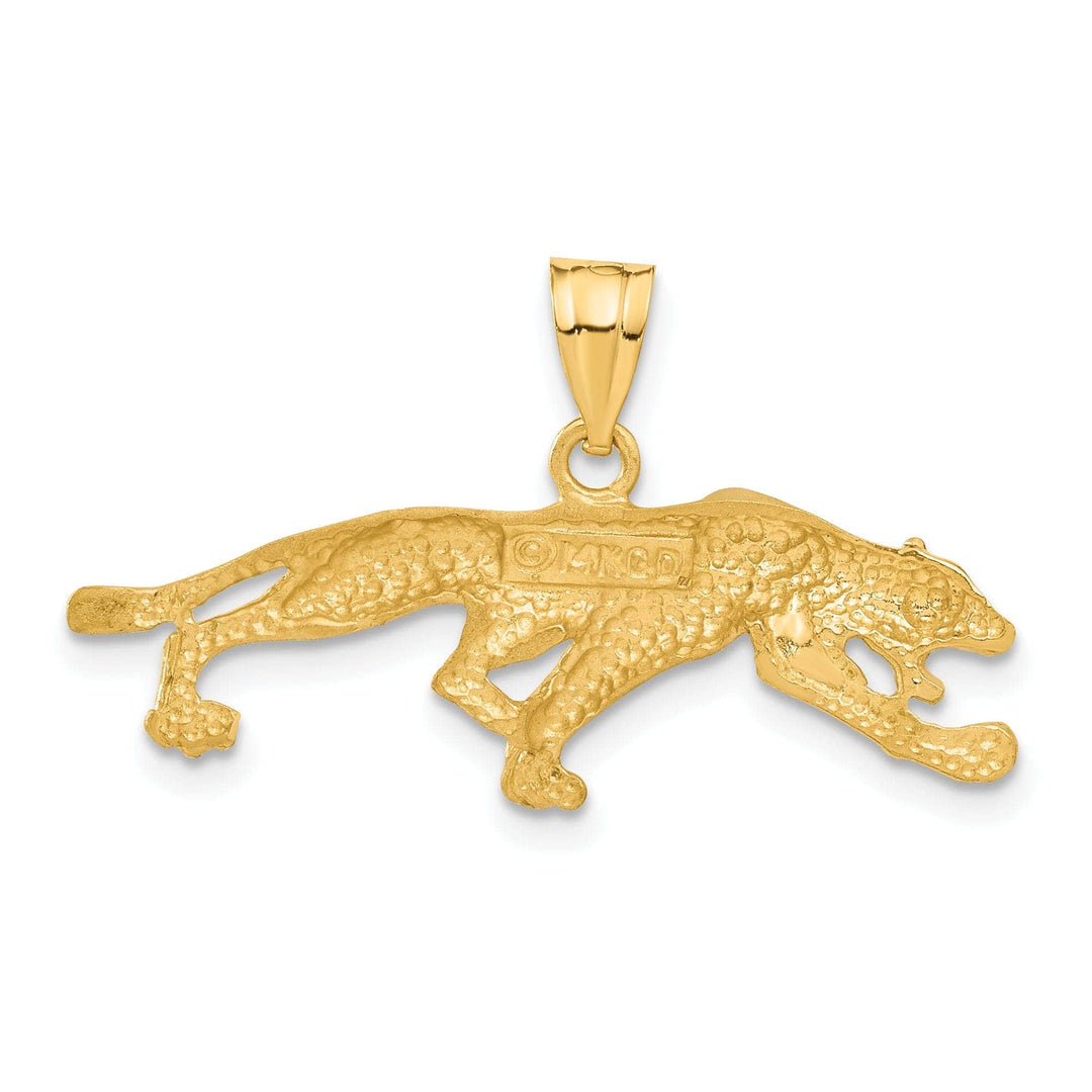 Lovely Rita's Pendants & Charms 14k Yellow Gold Solid Satin Diamond Cut Polished Finish Panther Charm Pendant