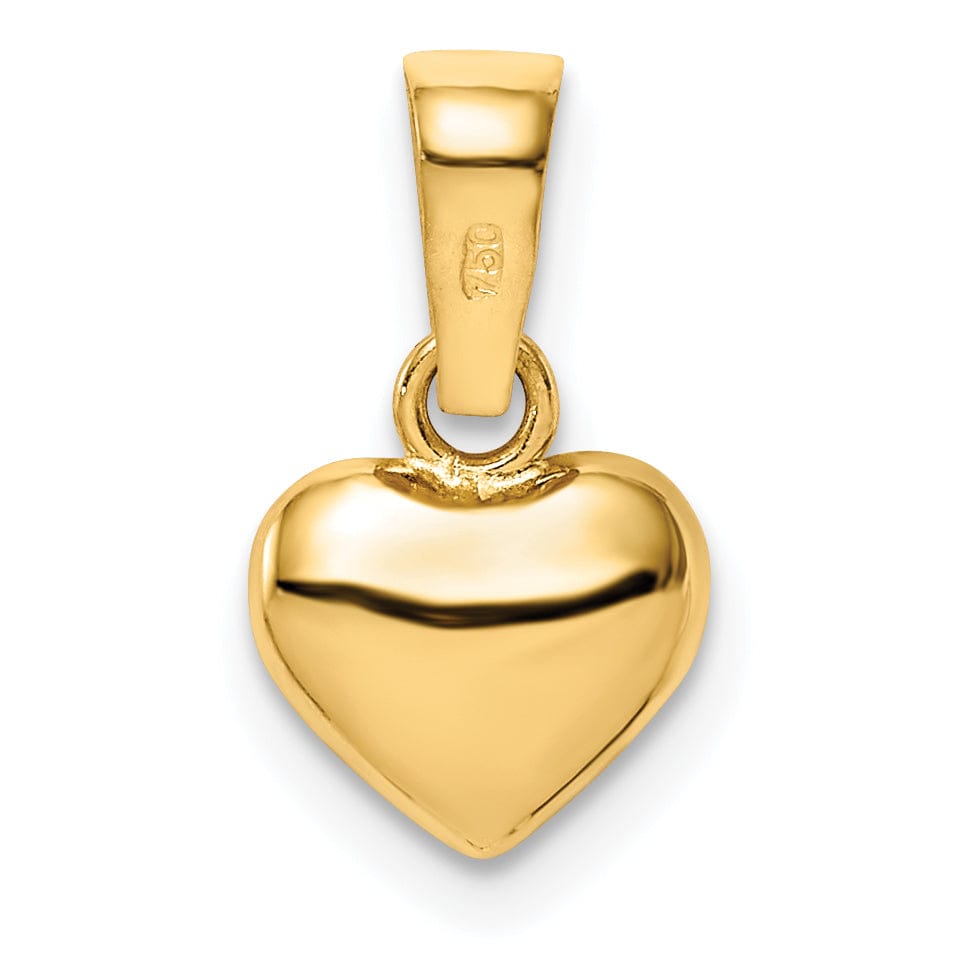 Lovely Rita's Pendants & Charms 14k Yellow Gold Solid Satin, Polished Finish 3-Dimensional Puffed Swirl Heart Design Charm Pendant