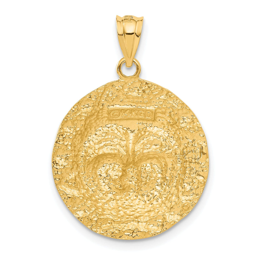 Lovely Rita's Pendants & Charms 14k Yellow Gold Solid Satin Polished Finish Sun Smiling Face Charm Pendant