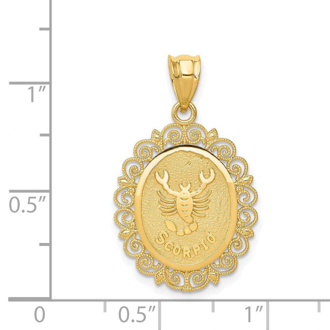 Lovely Rita's Pendants & Charms 14k Yellow Gold Solid Scorpio Zodiac Pendant