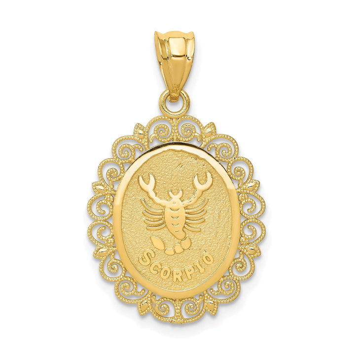 Lovely Rita's Pendants & Charms 14k Yellow Gold Solid Scorpio Zodiac Pendant
