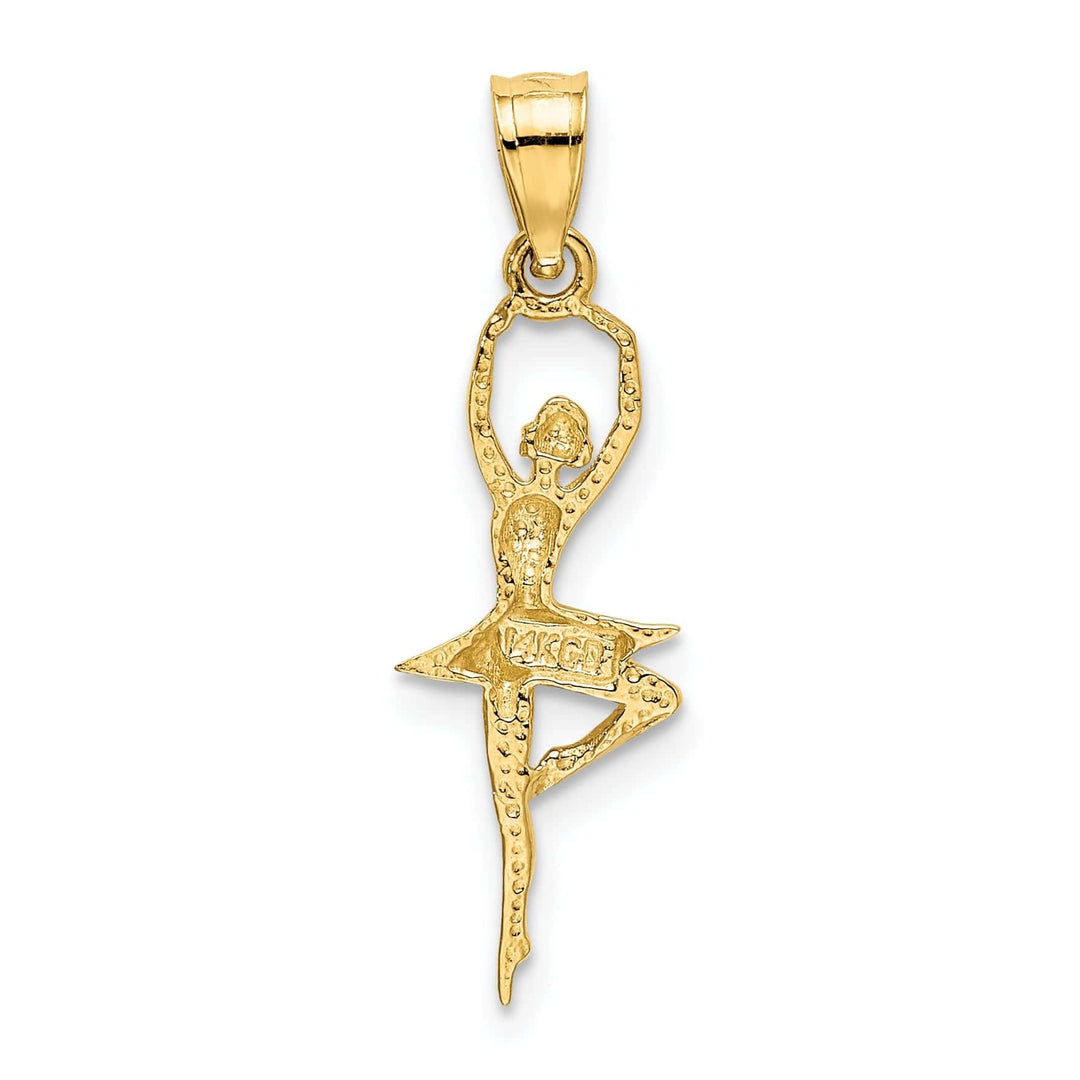 Lovely Rita's Pendants & Charms 14k Yellow Gold Solid Small Ballerina Pendant