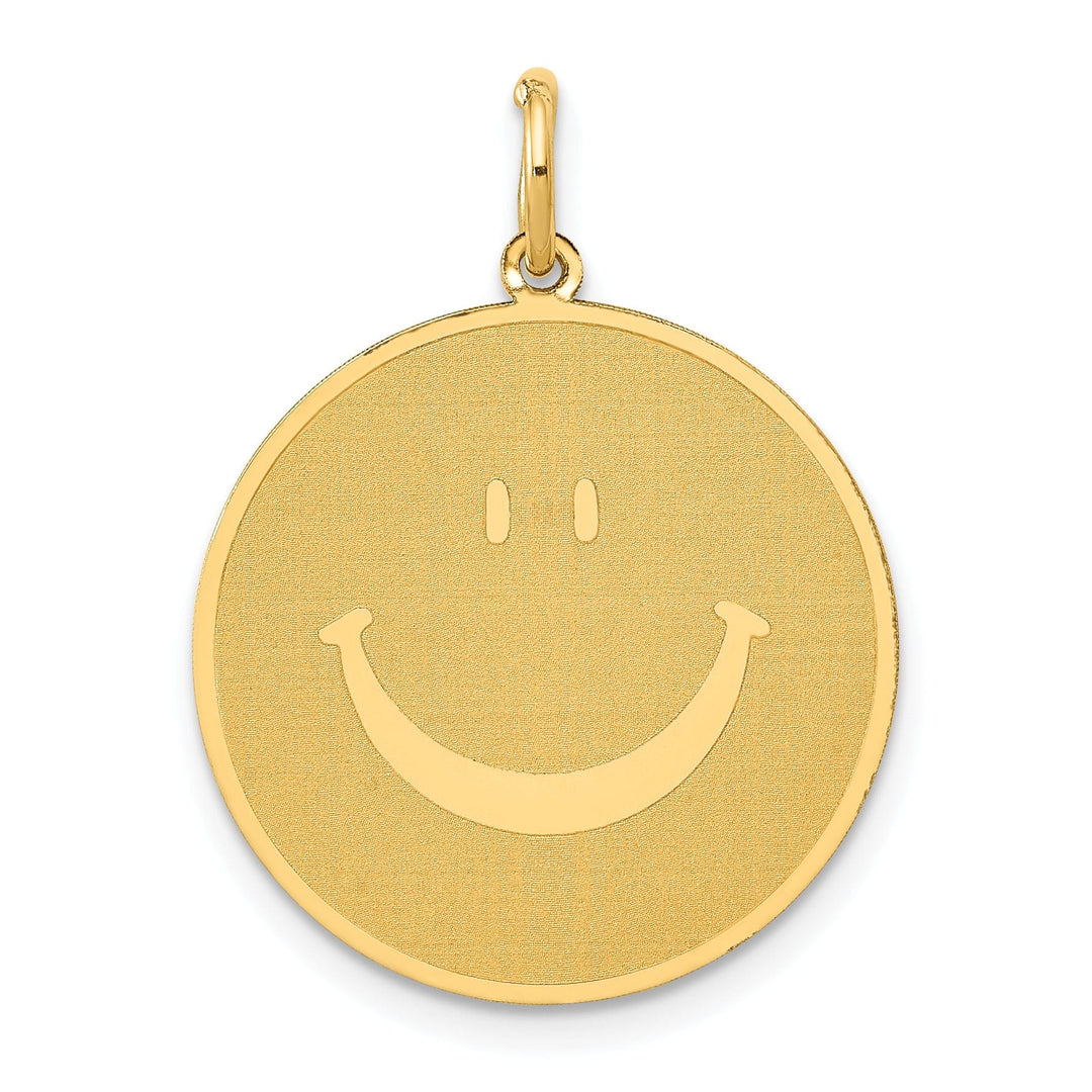Lovely Rita's Pendants & Charms 14k Yellow Gold Solid Smiley Face Charm Pendant