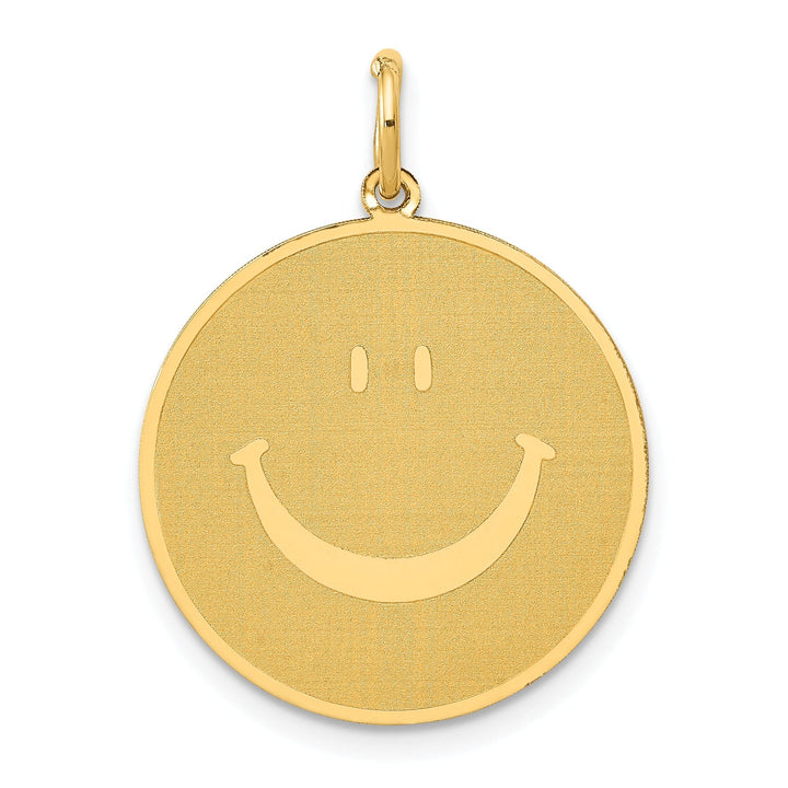 Lovely Rita's Pendants & Charms 14k Yellow Gold Solid Smiley Face Charm Pendant