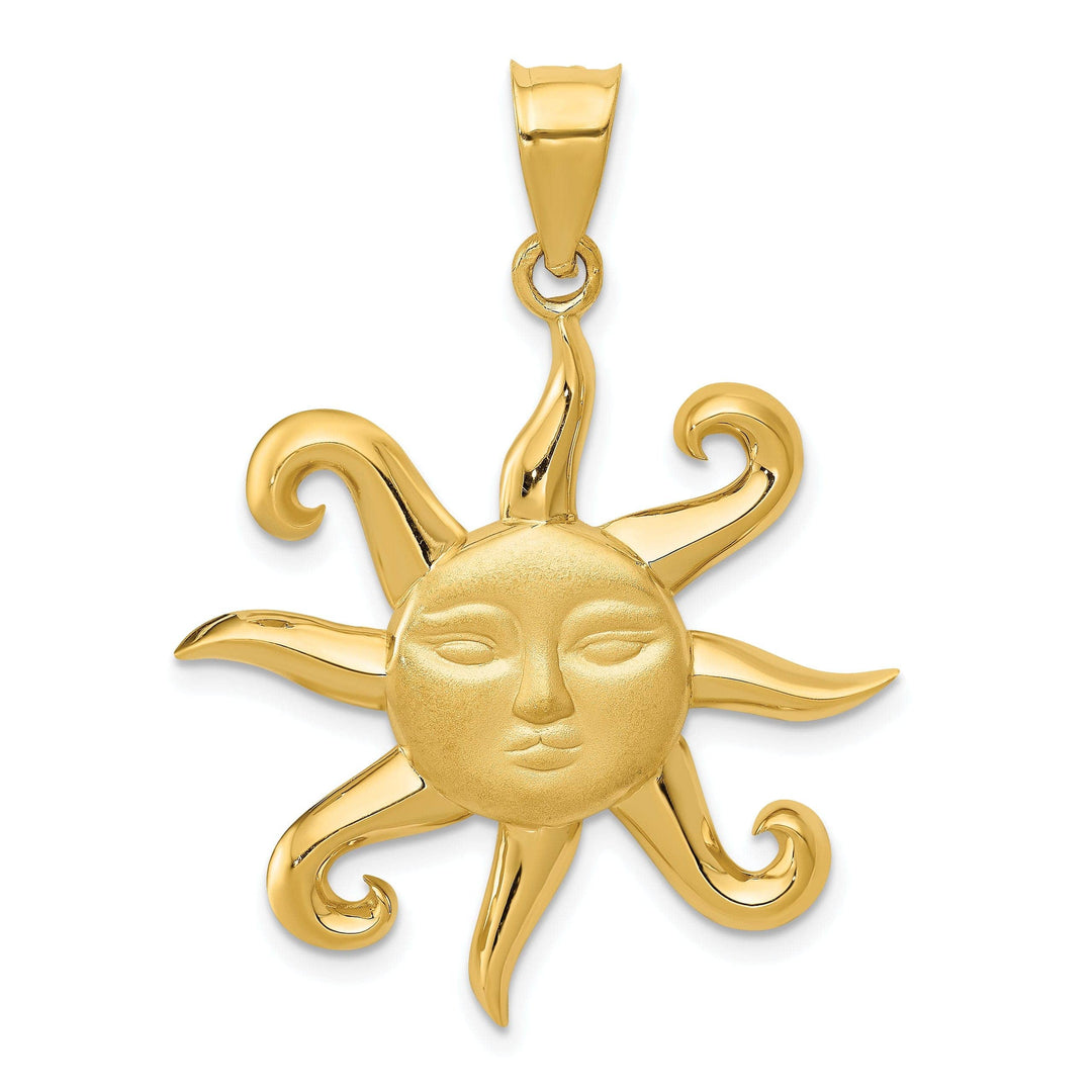 Lovely Rita's Pendants & Charms 14k Yellow Gold Solid Sun Design Pendant